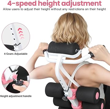 Mini Inversion Table with Adjustable Back Support[350lb Capacity]| 4 Level Height Adjustment | Compact Foldable Strength Training Inversion Equipment | Full Back & Neck Stretching | Easy Assembly