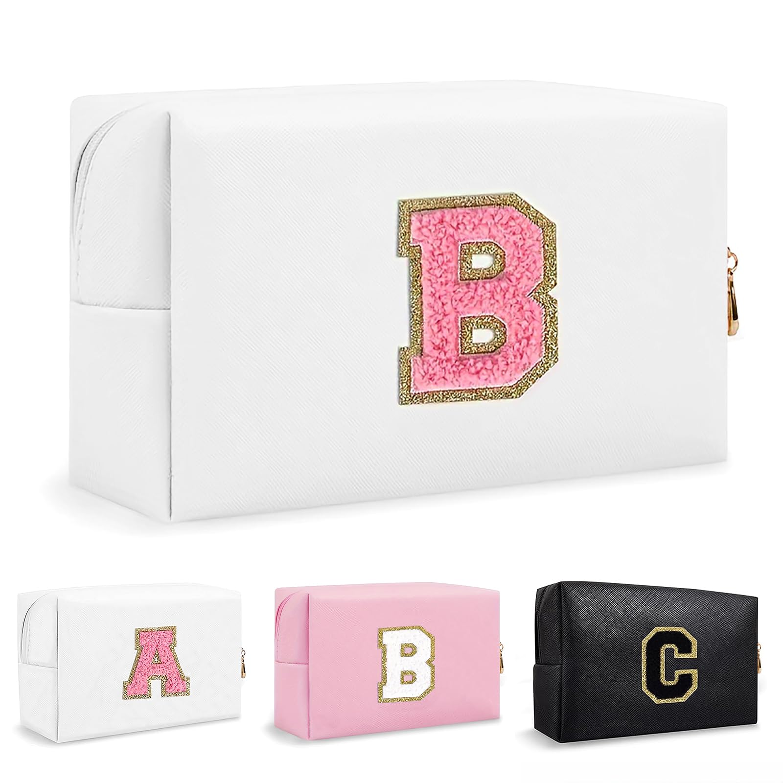 Bolsa de Maquillaje, Bolsa de Cosméticos Impermeable de Viaje, PU Cuero, Neceser de Baño, Bolsa De Aseo Y Almacenamiento para Mujer,Cosas Preppy para niñas Adolescentes (Letra A-Z) — view 128