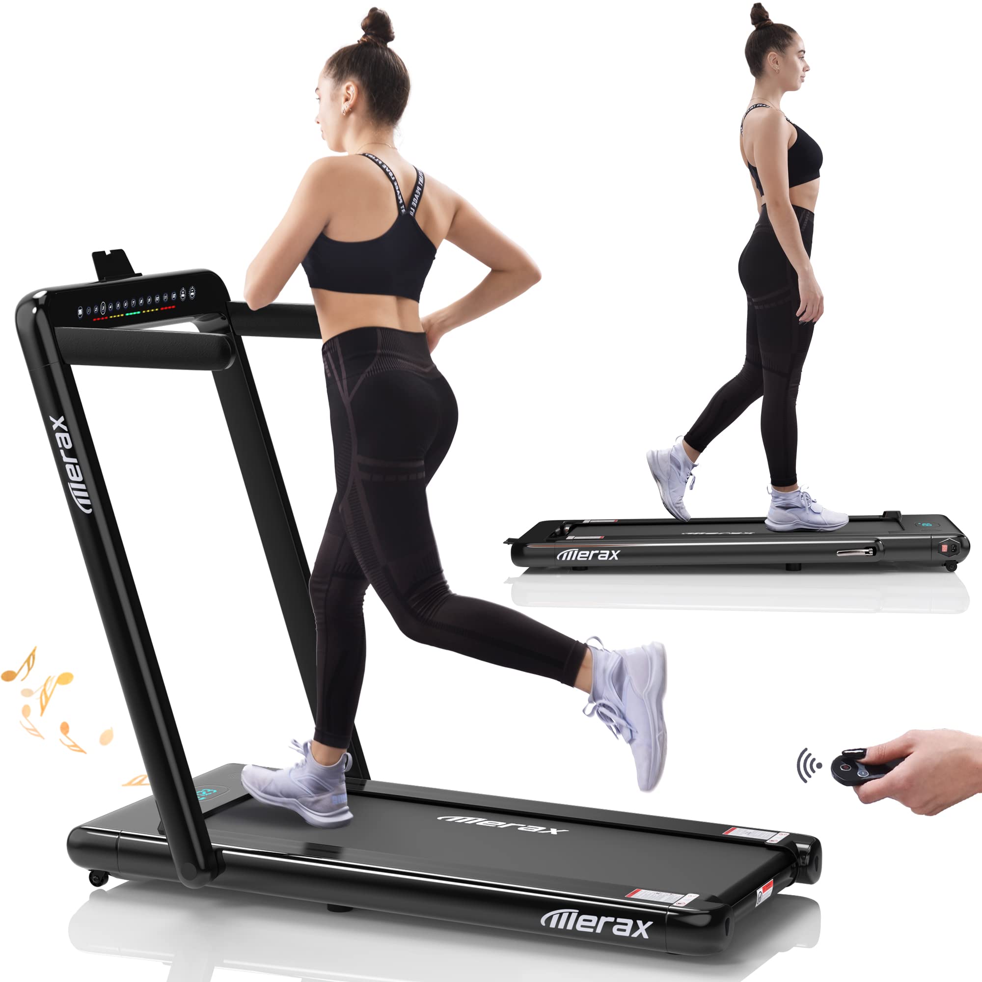 HP electric folding treadmill, 2-in-1 walking machine with remote  control and LED display, Easy Assembly, Indoor Walking Running Machine for  Home