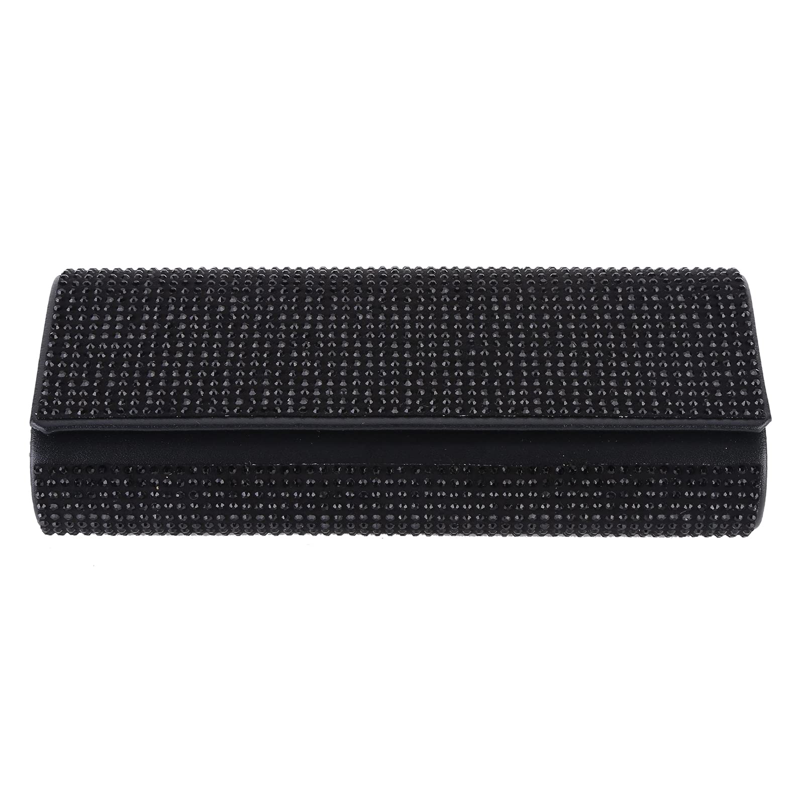 ihreesy Car Sunglasses Case,Glitter Crystal Eyeglasses Holder Protective Box Universal Sunglass Organizer ABS Sunglasses Storage Case Holder with Magnetic Closure for Most Cars,Black