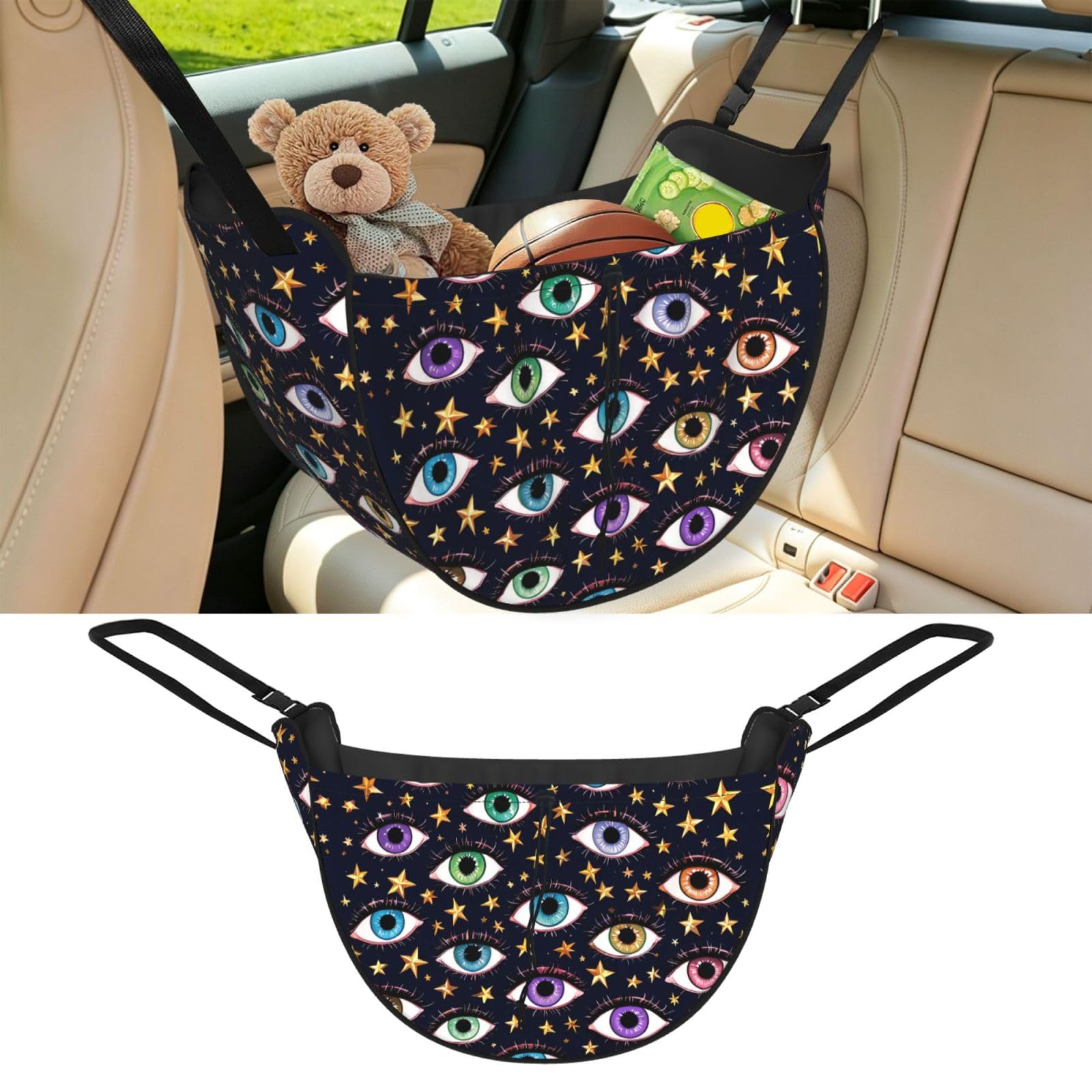 Cntdbu Black Eye Star Car Seat Organizer-Backseat Storage Bag For Travel