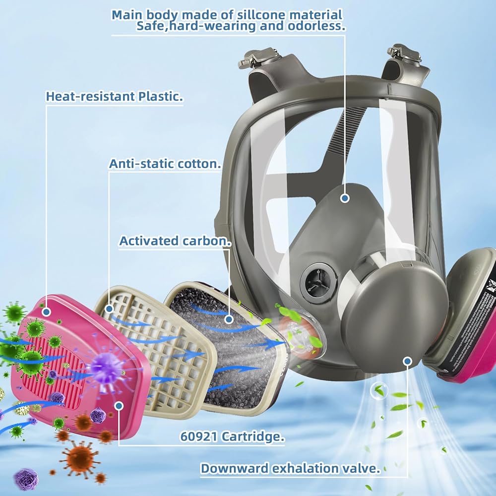ZXICH Full Face Respirator, Full Face Respirator with