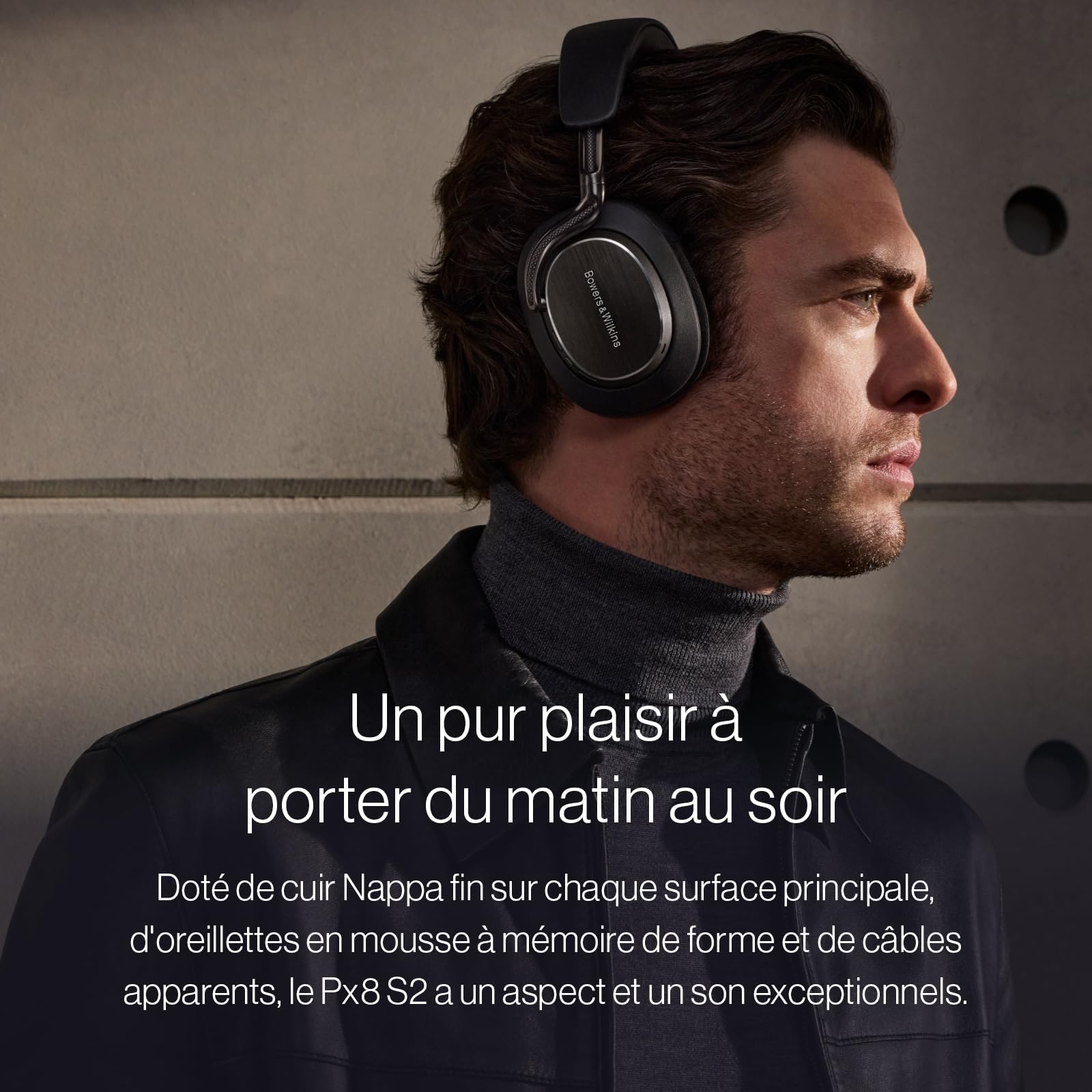 Bowers & Wilkins Px8 S2 Casque sans Fil à Réduction de Bruit avec Bluetooth Audio, & Recharge Rapide, 30 Heures de Lecture Haute Résolution et Microphone Intégré - Noir Onyx