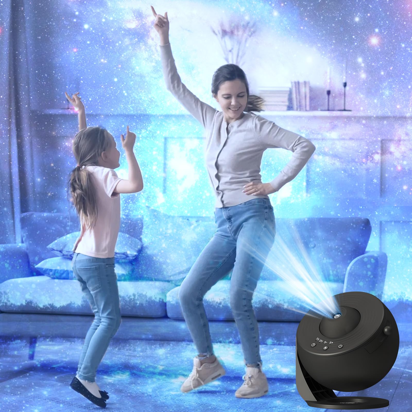 Lámpara proyectora de estrellas con 13 discos planetarios, rotación de 180 grados, iluminación sensorial para niños y adultos, decoración para dormitorio, fiesta, enfoque ajustable