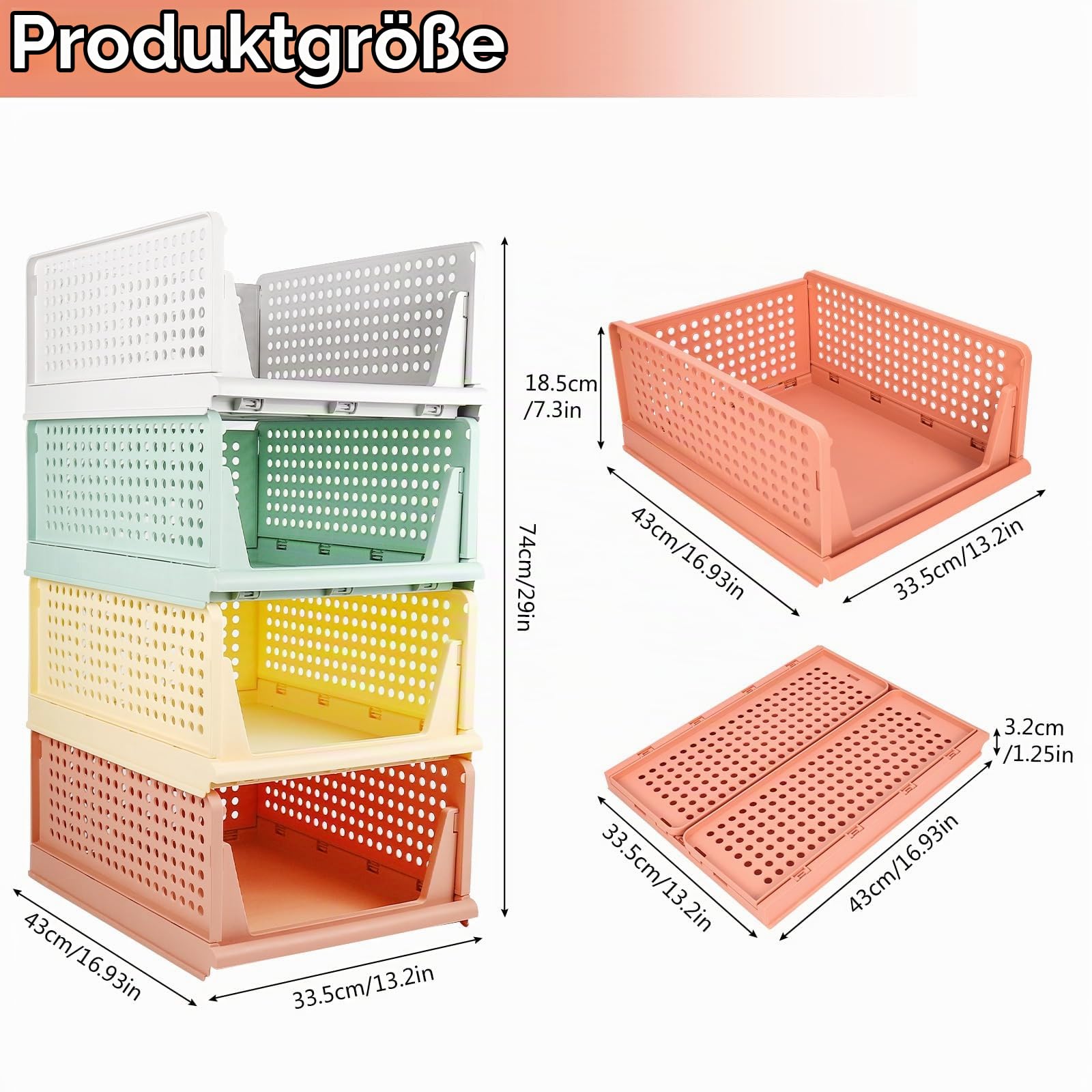 Diealles Shine Stapelbare Schubladenboxen, 8 Stück Kleiderschrank Organizer Ausziehbar, Plastik Schubladeneinsatz Kleiderschrank, Faltbare Schrank Schubladen Für Kleidung Schrank Speisekammer(Farbe)