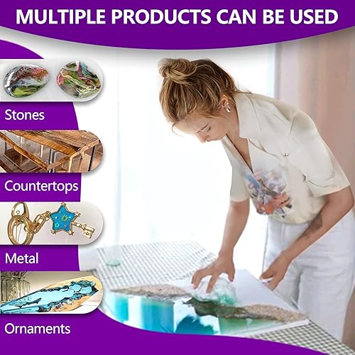 Miniatura 4 de Kit de resina epoxi transparente de 72 onzas, fundición y revestimiento para mesas de río, resina artística, proyectos de joyería, bricolaje, vasos,