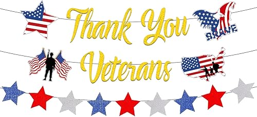 Miniatura 6 de Cartel de agradecimiento para el Día de los Veteranos, Día de los Veteranos, decoración de cumpleaños con temática del Día de los Veteranos,