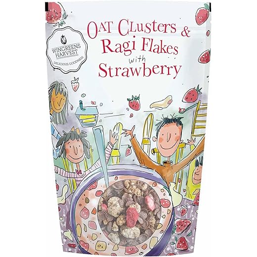 Wingreens Harvest Oats Clusters - Strawberry 350g 350 G