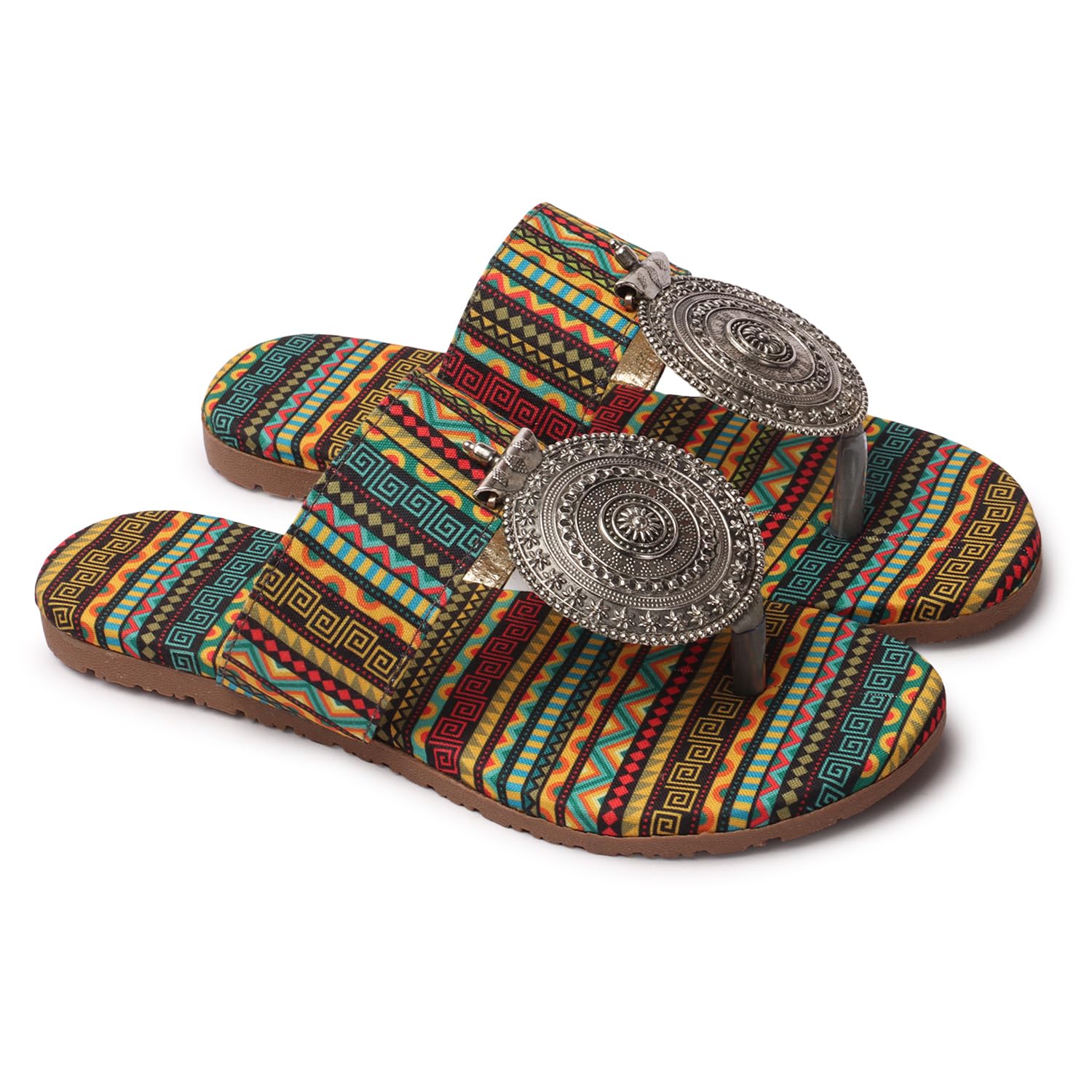 Women's Banjara Style Rajasthani Chappal Ethnic Flats Sandal, Traditional Slip-On Slipper 3 to 8 Sizes-picture-44
