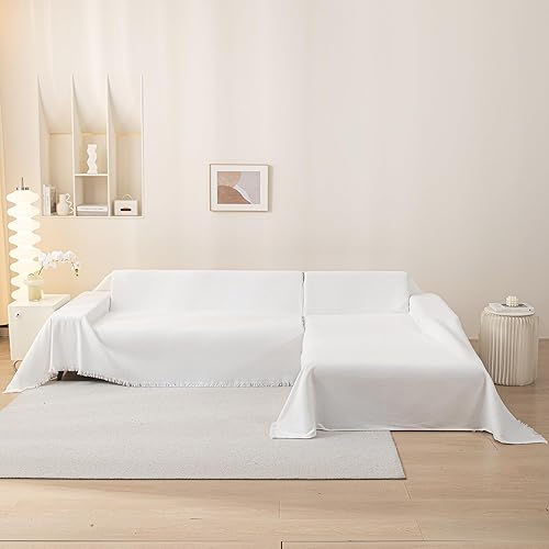 Miniatura 6 de MEETSKY Fundas para sofá de 3 cojines, fundas decorativas lavables para sofá modular, funda de mezcla de felpilla suave para sala de estar, 91 x 134