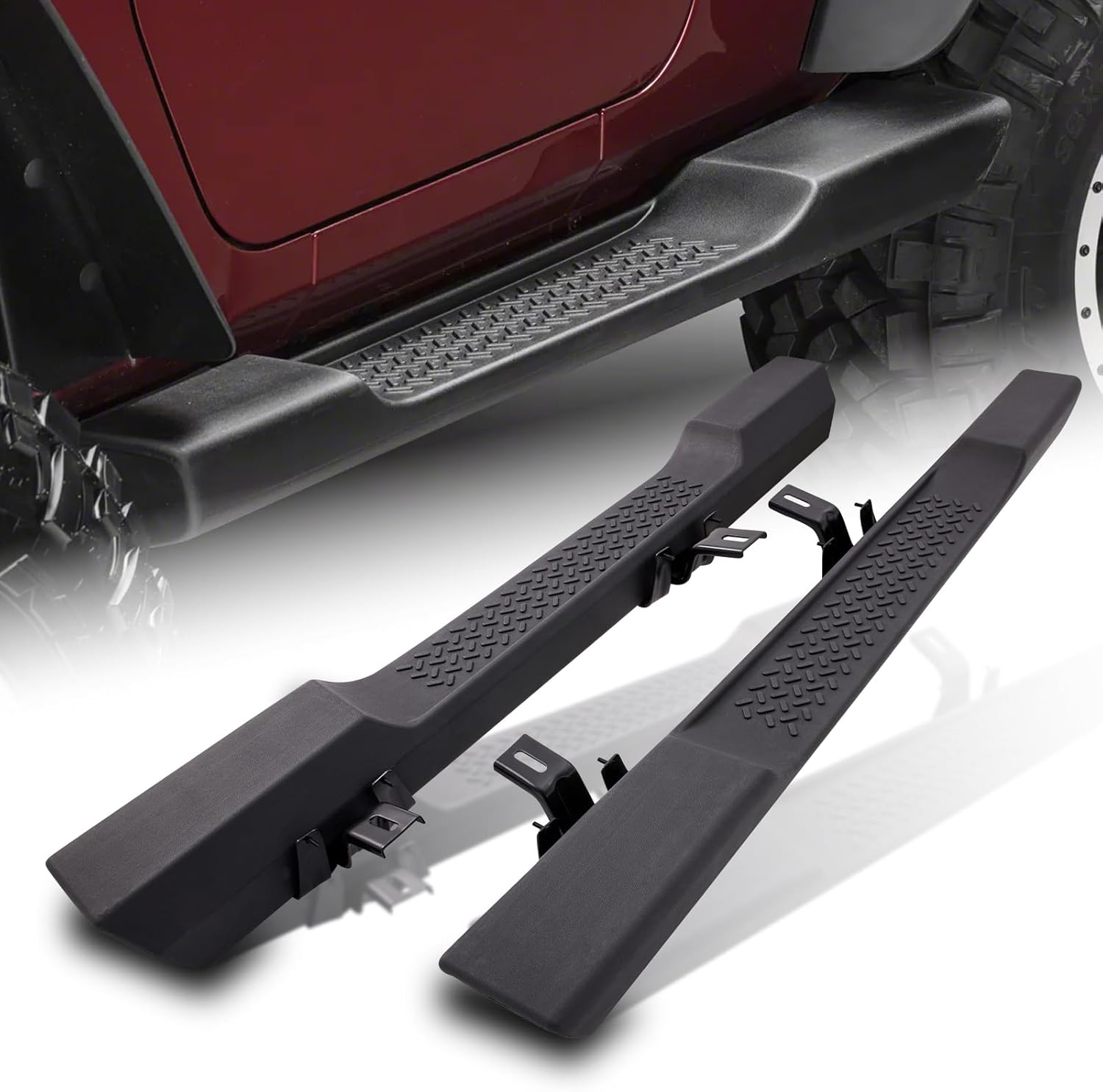 CALLIERT 6 Inches OE Style Running Boards, Matte Black Side Steps Compatible with 2007-2018 Jeep Wrangler JK 2 Door