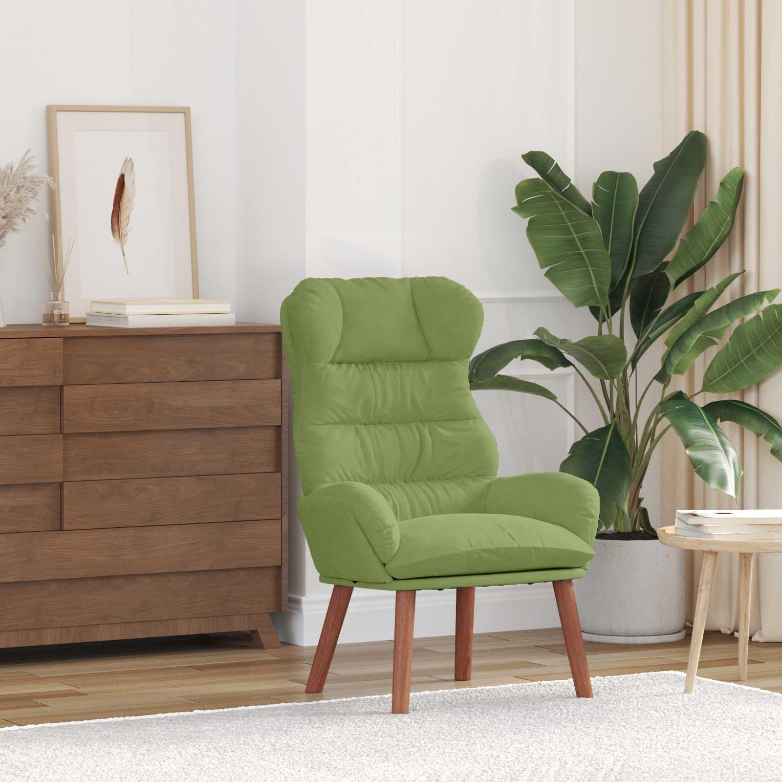 Aksamitny relaksacyjny nowoczesny do salonu 69 x 74 x 93 cm Zielony