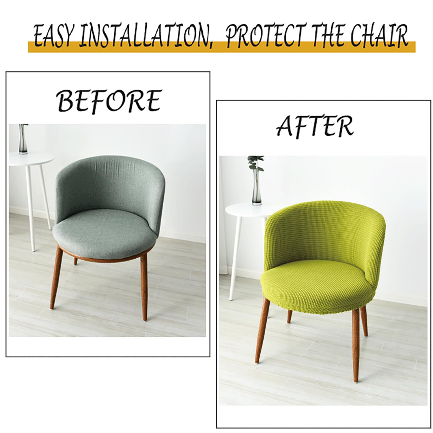 Coprisedia rotondi curvi, confezione da 4 fodere elastiche per sedie da pranzo con schienale basso, per uso in hotel e ufficio, tessuto bianco ispessito, perfette per la decorazione della sala da