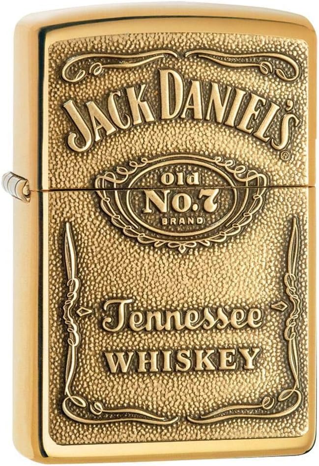 Zippo Lighter Jack Daniels Label Emblem - High Polish Brass 254BJD.428