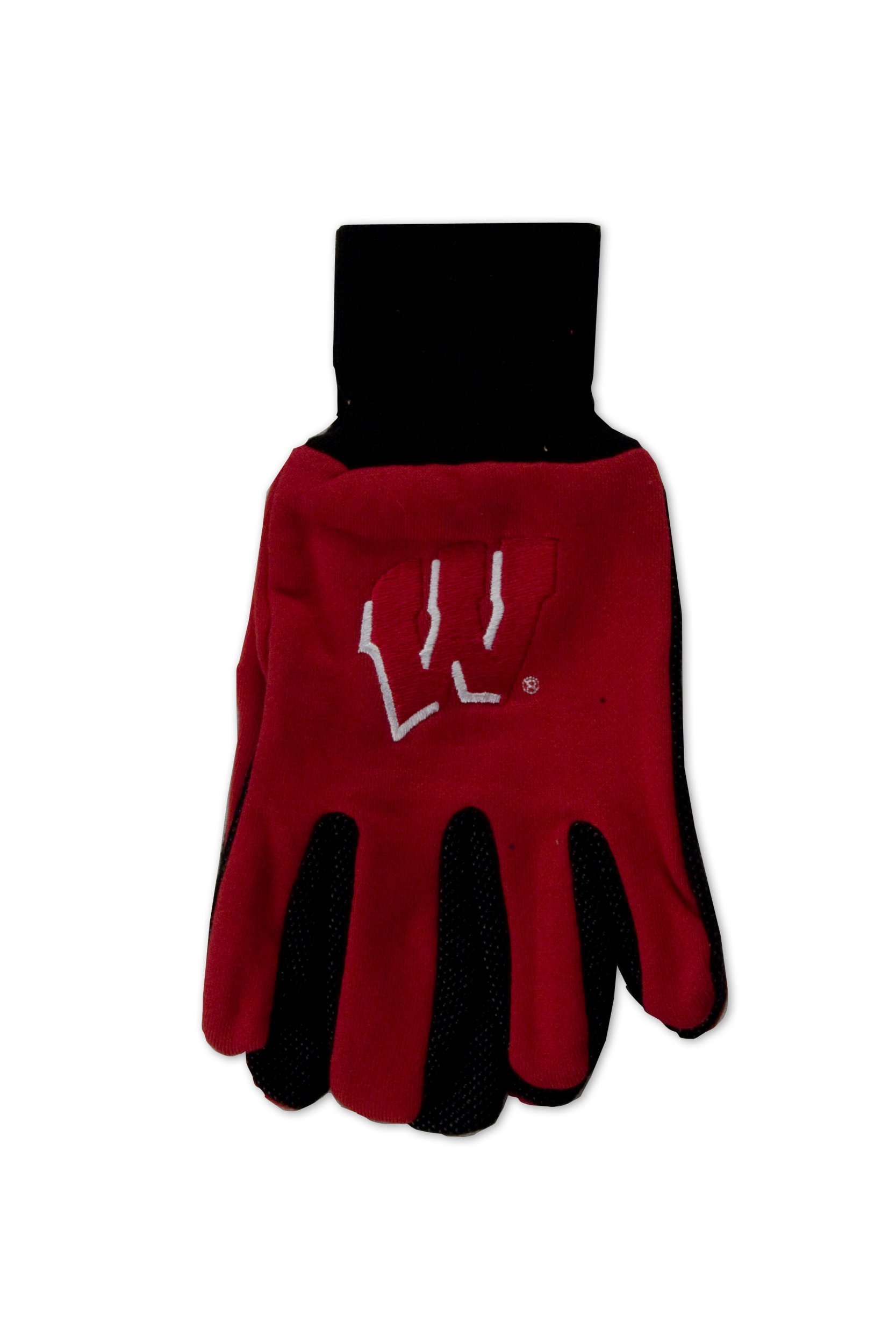 WinCraft Wisconsin Two-Tone Gloves, Red