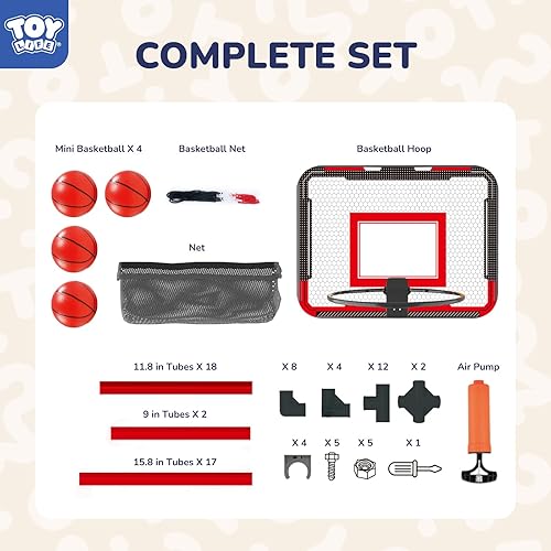 Miniatura 3 de TOY Life Juego de arcada de baloncesto LED para niños pequeños, juguetes de baloncesto para interiores, aro ajustable