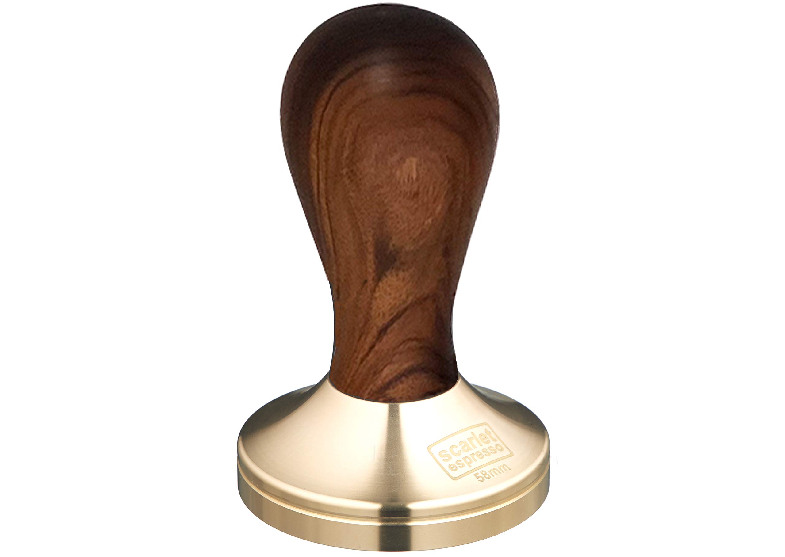 scarlet espresso | Tamper »Classic Deluxe« voor barista; met ergonomische greep van edelhout en met precisie vervaardigde basis van messing (58 mm, ebbenhout - zwart