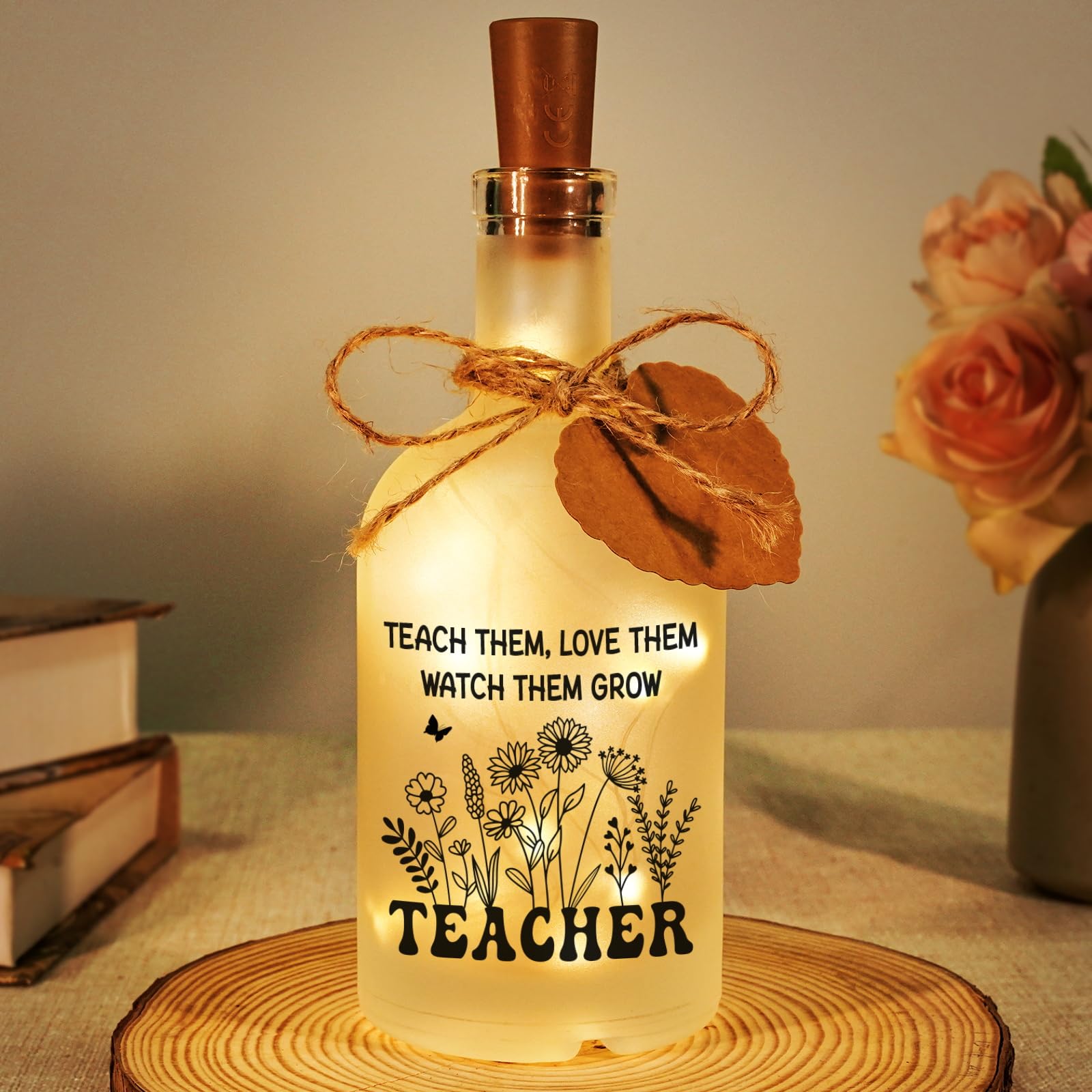Sayregifty Teacher Appreciation Gifts: Teach Them Love Bottle Light