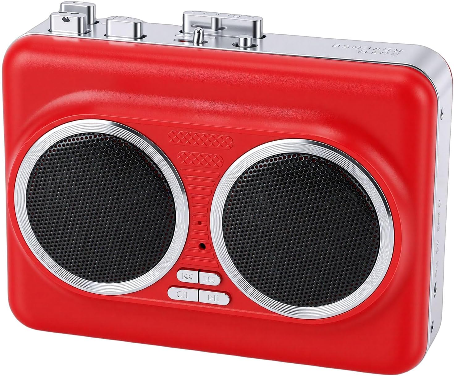 Yoidesu Portable Tape Recorder with USB MP3, Cassette to MP3 Digital Converter Auto Reverse, Cassette Player with Headphone Jack Built in Speakers Red