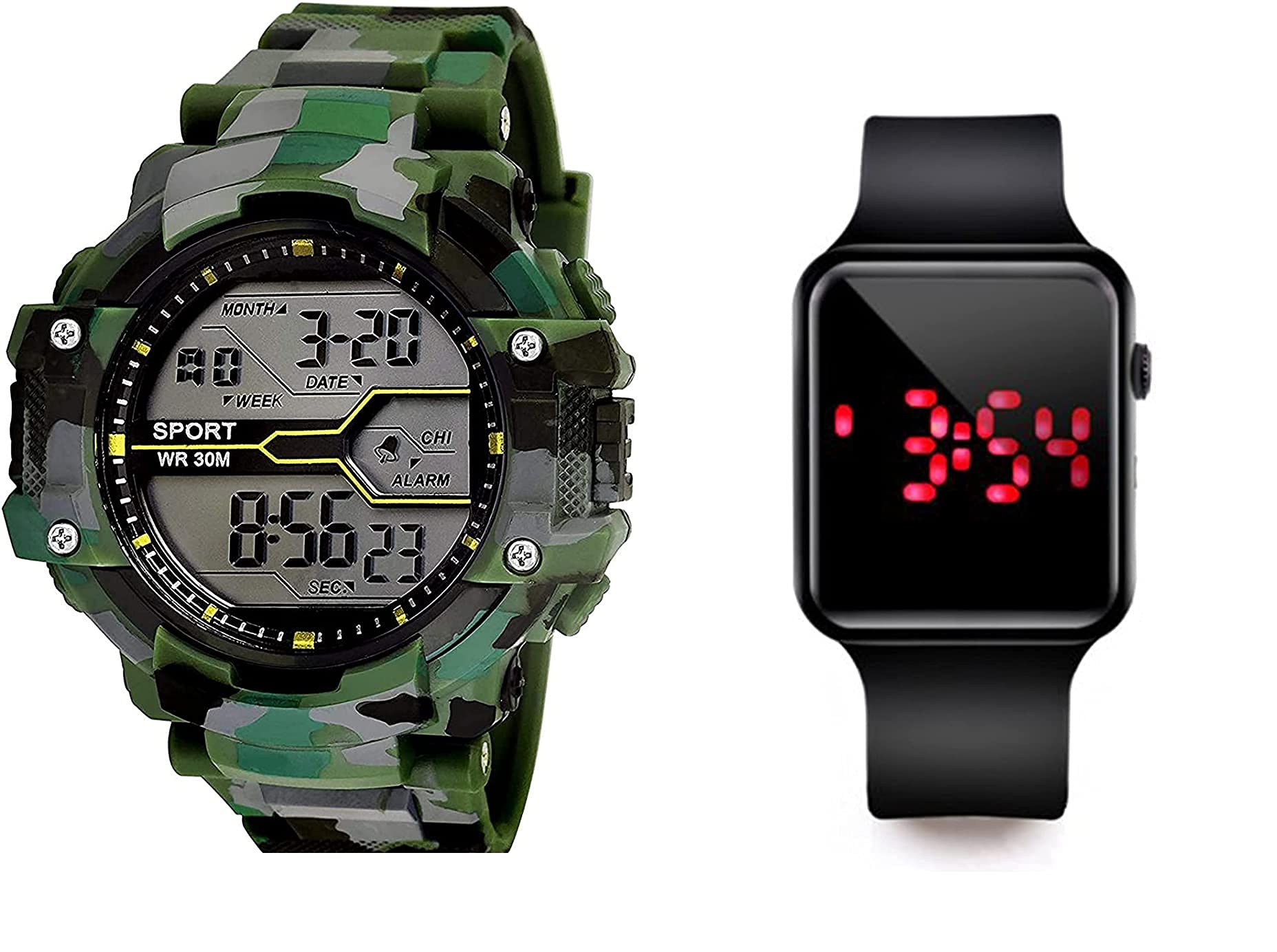 SELLORIA Army Shockproof Waterproof Digital Sports Watch for Mens Kids Sports Watch for Boys - Military Army Watch for Boys (Big militry Green & Square Watch) (B08N51VM47) Amazon Price History, Amazon Price Tracker