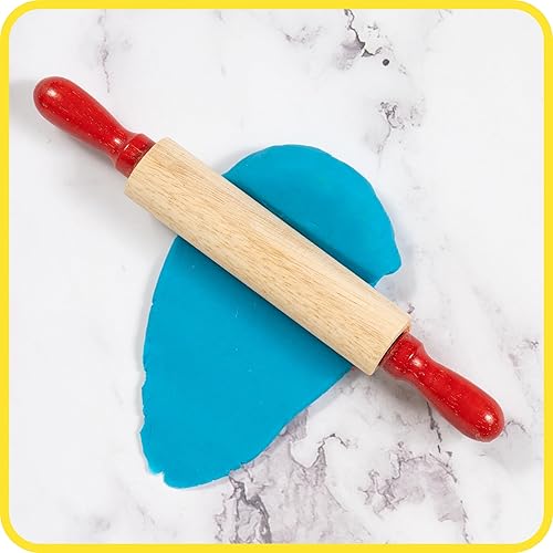 Miniatura 5 de READY 2 LEARN Mini rodillos de madera, juego de 6 a 7.25 pulgadas, asas giratorias, rodillos para masa de niños, manualidades, juego imaginativo