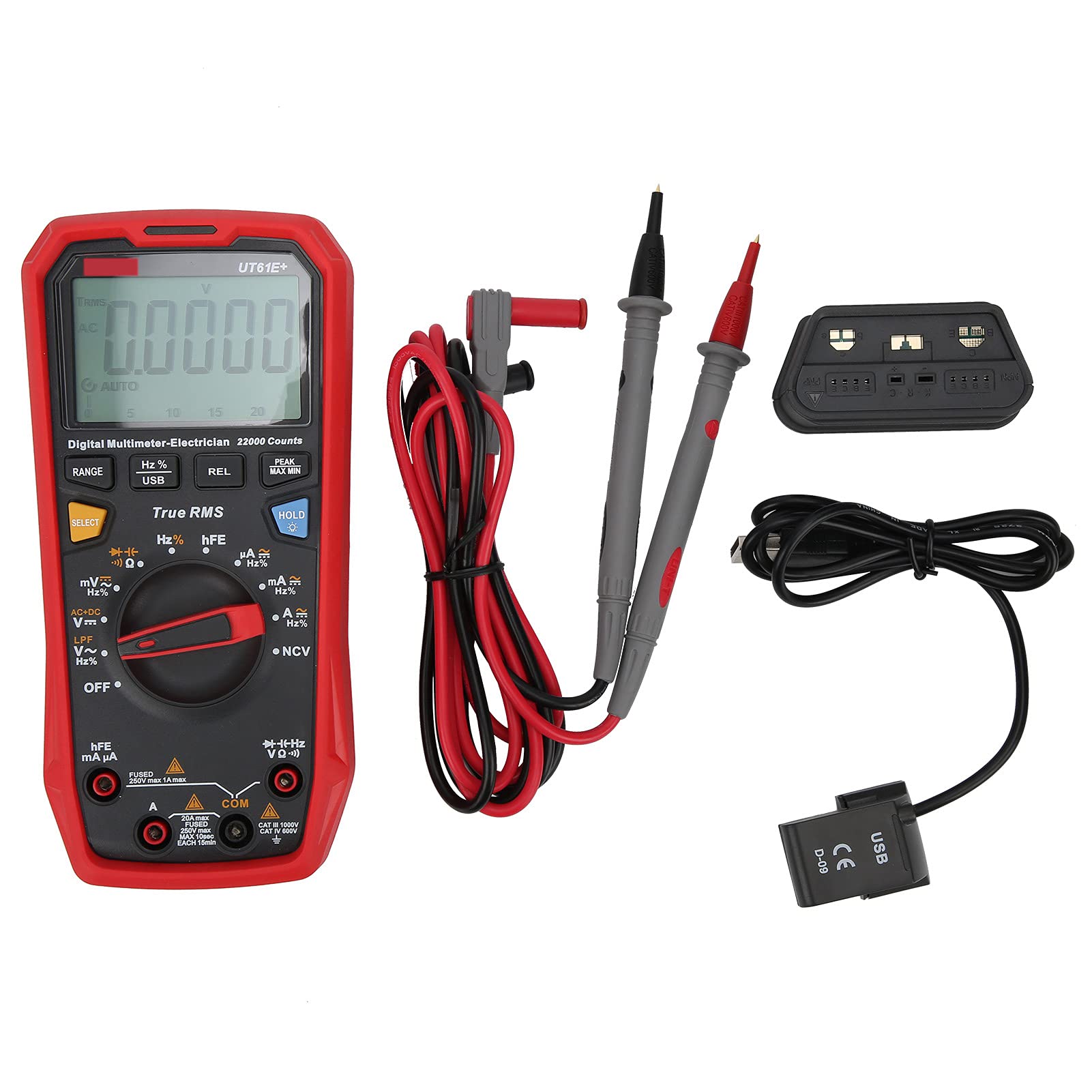 True RMS Digital Multimeter, Voltage Meter, Tester for Electricians, 22000 Counts Display, CAT III 1000V, with LCD Backlight, Safety Alarm, USB Communication for Quick Results,