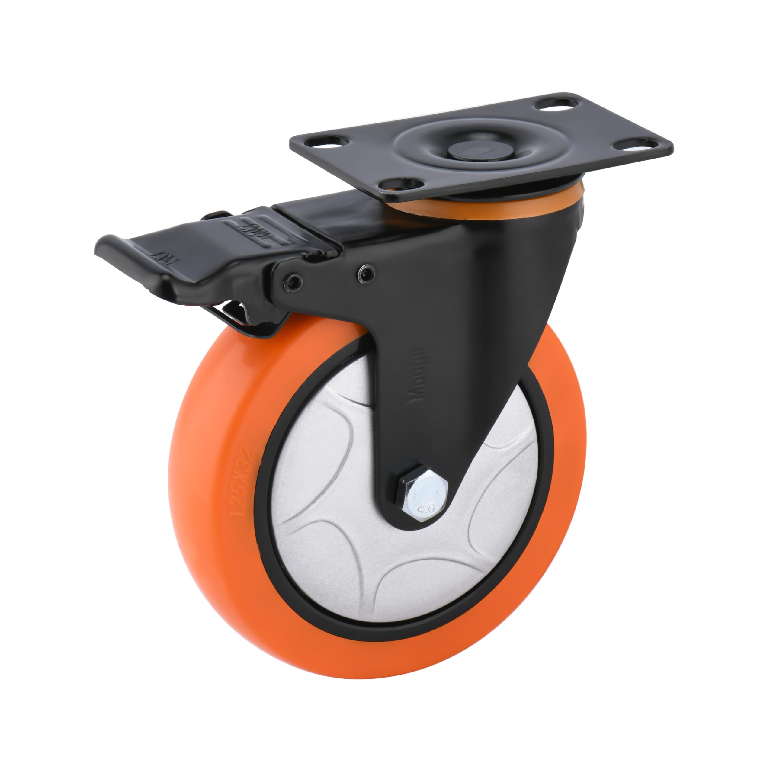 Moogiitools Set di 4 Ruote per Mobili 4 ruote girevoli mobili con freno,Rotelle per Mobili Silenziose Girevoli a 360°, Rotelle con Freno per Banco da Lavoro (127mm-Portata Max 1000KG)