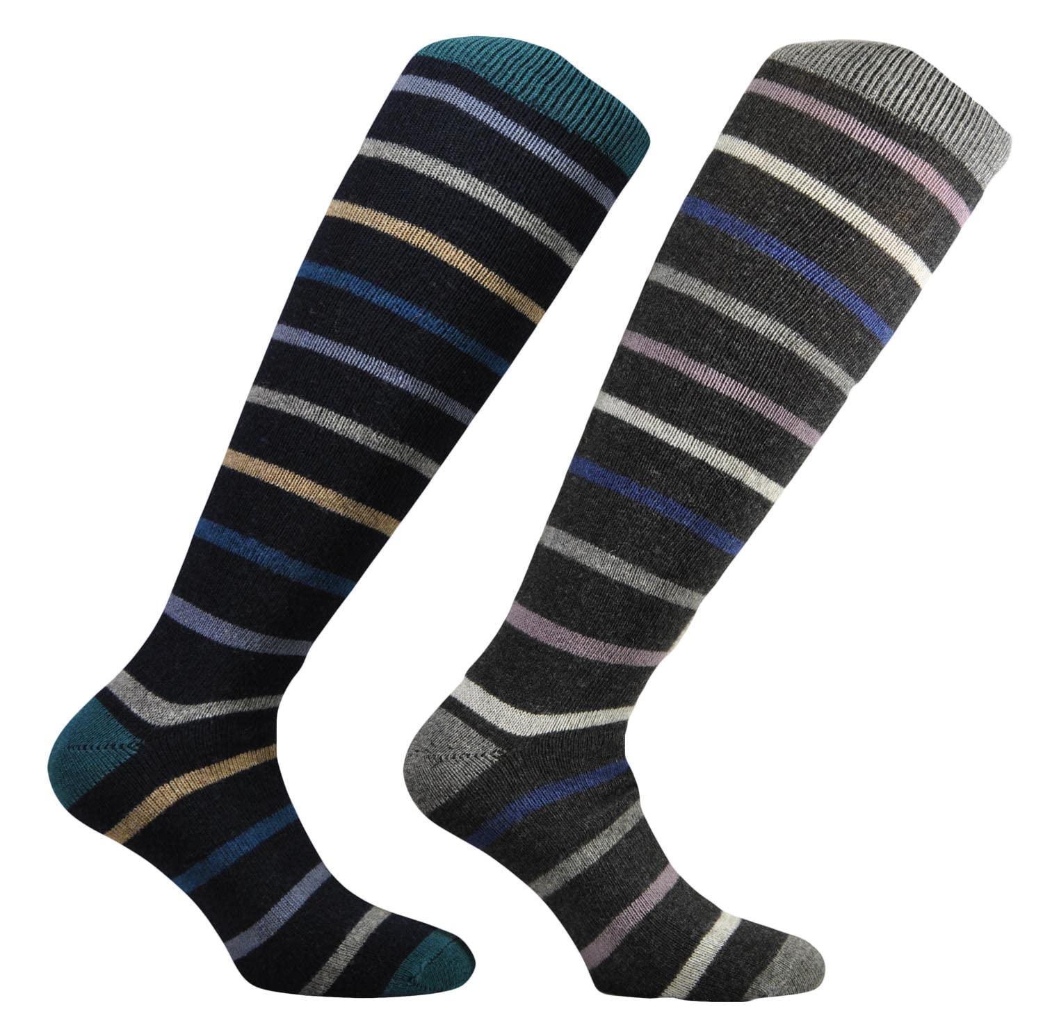 (6 PARA) Kaulet podarunkowy "Courmayeur" z 6 parami długich skarpet męskich, wielobarwne różne wzory w bardzo wysokiej jakości przędzy LANA-CASHMERE - 100% Made in (Brescia) Włochy, multicolor,