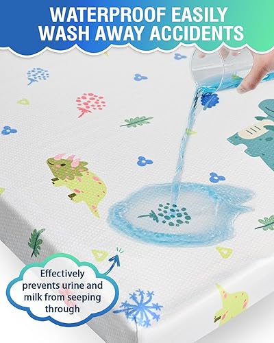 Miniatura 6 de Pack and Play Colchón de cuna de 38 x 26 pulgadas para bebé y niño pequeño, almohadilla portátil N Play con espuma de apoyo suave de alta densidad,