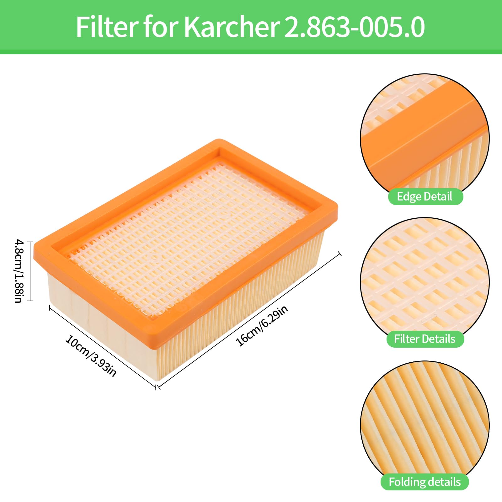 2 Filtres Pour Aspirateur Sec Et Humide – Compatible MV4 MV5 MV6 WD4 WD5 WD6