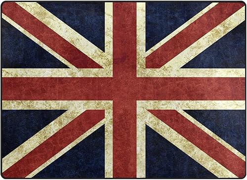 Miniatura 3 de ALAZA Retro Union Jack - Alfombra antideslizante de 4 x 5 pies para sala de estar, comedor, dormitorio, cocina, pasillo, oficina, decoración moderna