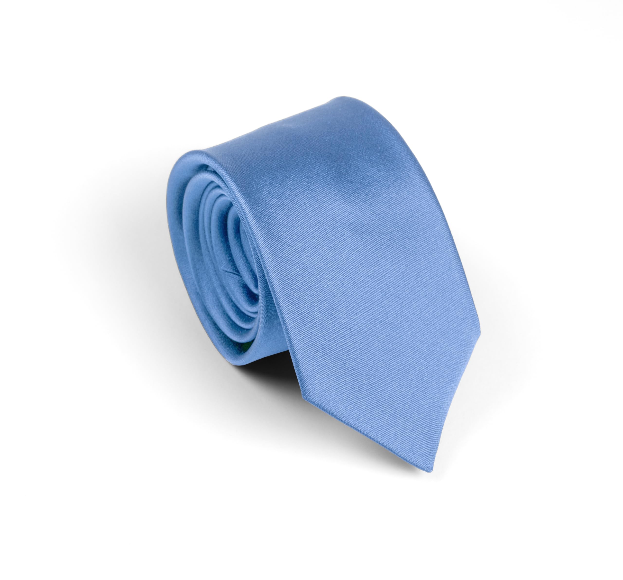 Remo Sartori - Schmale Krawatte aus Seide, einfarbig, Breite 6 cm, hergestellt in Italien, für Herren, hellblau, Einheitsgröße