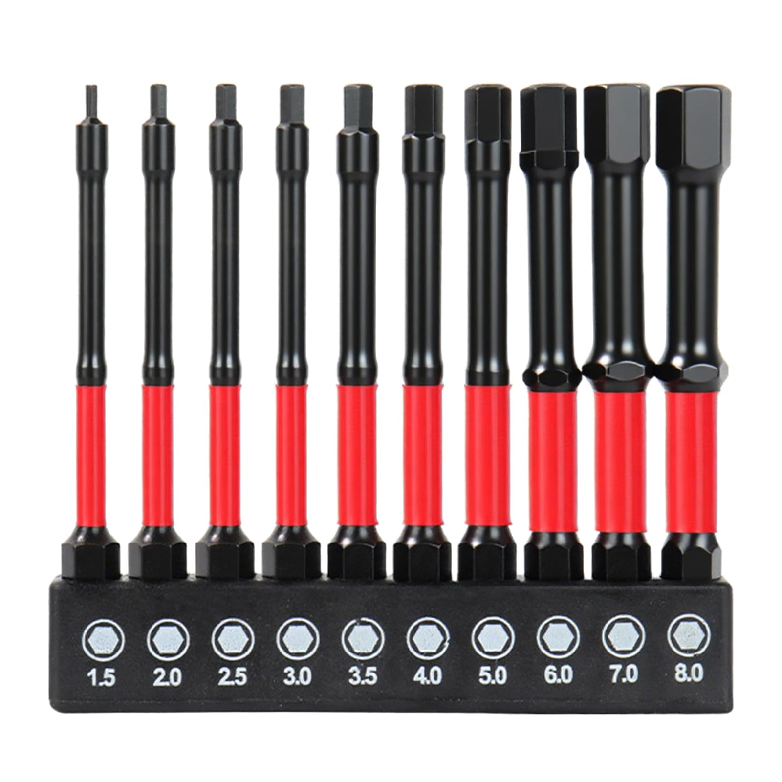 Hex Drill Bit Set, 10PCS 100mm Ball End Hex Bits Sets Long Allen S2 Steel Magnetic Screwdriver Bits Set Hexes Bit Sets Screwdriver Impact Bit