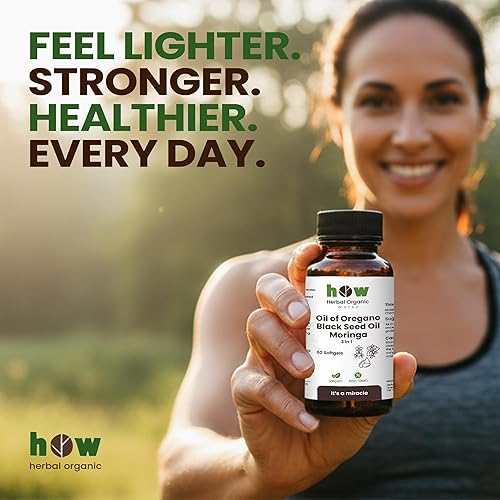 Miniatura 6 de Aceite de orégano, aceite de semilla negra y cápsulas blandas de moringa  60 cápsulas veganas  Suplemento dietético de mezcla de hierbas  Sin OMG,