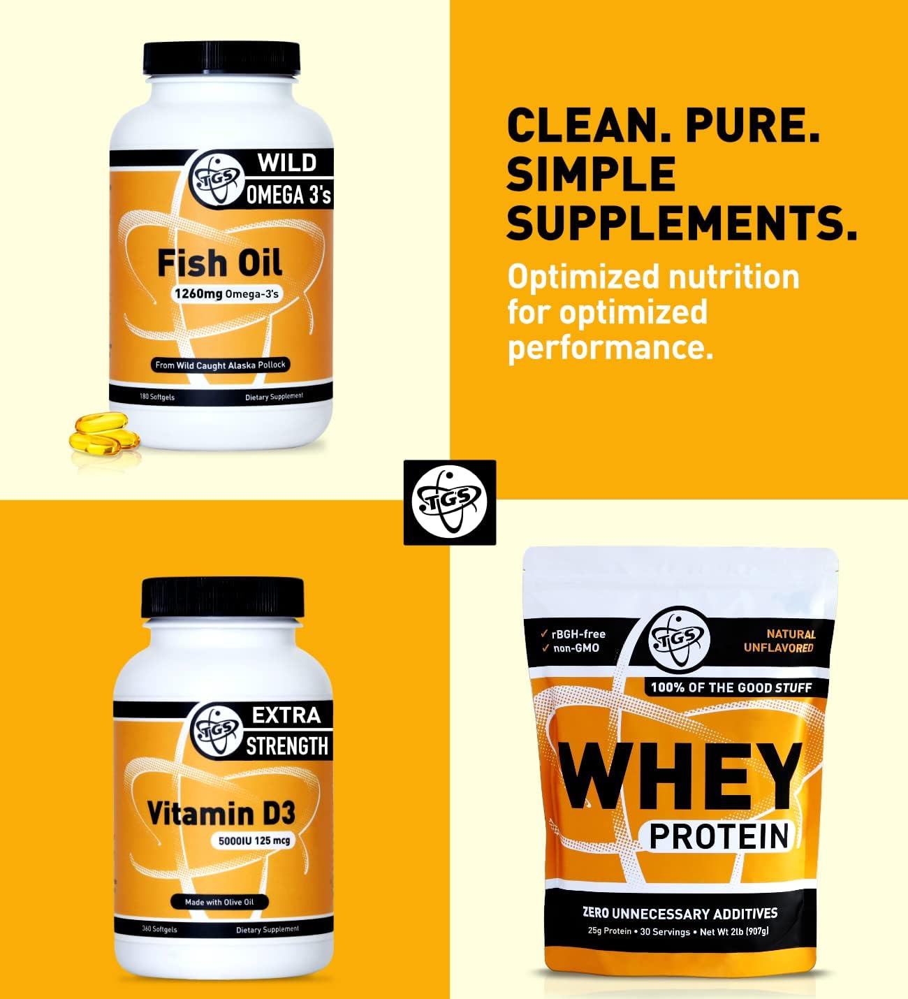 TGS Triple Strength Omega 3 Fish Oil Supplement - 1260mg EPA DHA for Men & Women - Burpless, Pure Omega 3 Fatty Acids from Wild Alaska Pollock in Triglyceride Form - 180 Capsules