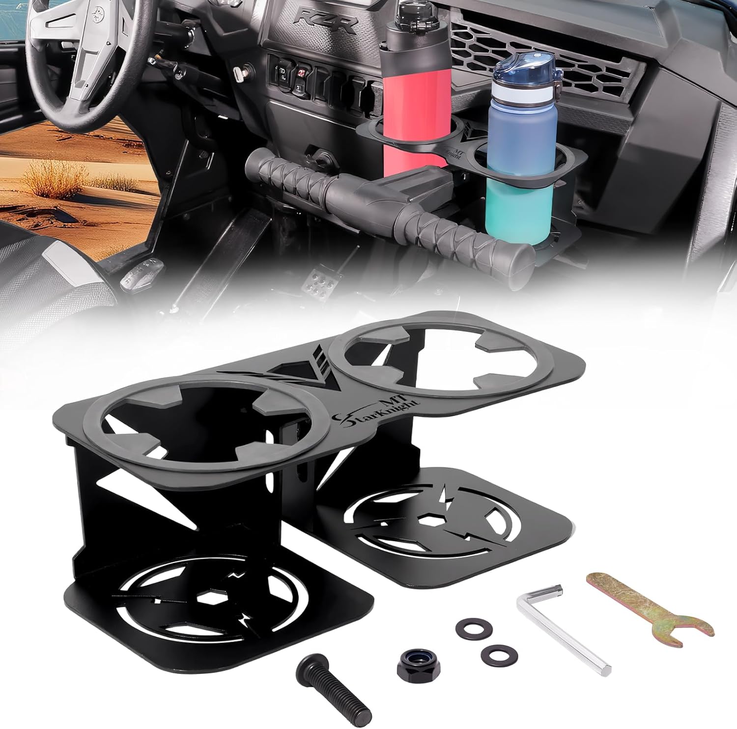 StarknightMT Cup Holder for RZR Passenger Grab Bar, UTV Drink Holder with Upgraded Rubber Fits 18-40oz Cups Compatible with Polaris RZR 1000 XP 14-23, 900 14-20, XP Turbo 16-21, Black