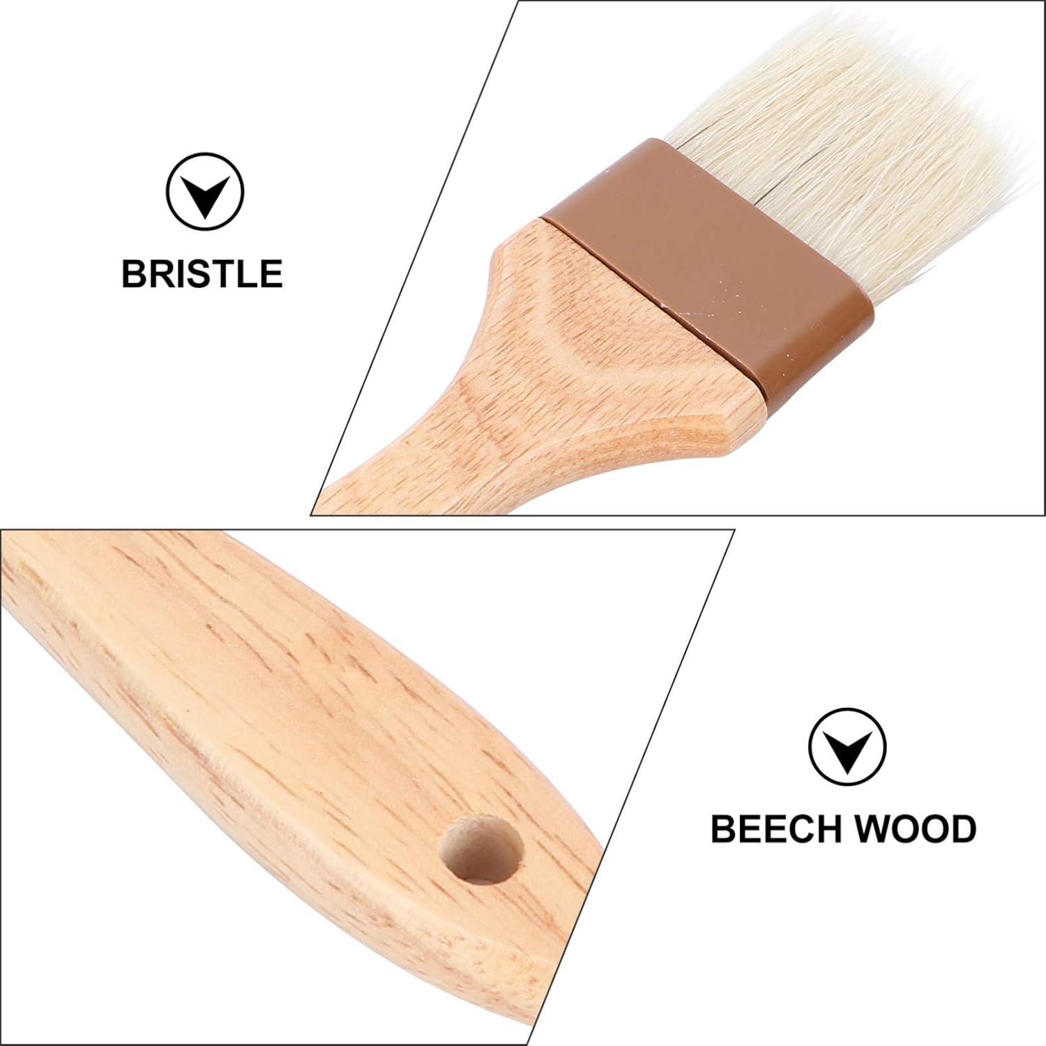 generic 2Pcs Wooden Pastry Brush Basting Brush Spread Oil Butter Sauce Marinades for BBQ Grill Barbecue Baking Kitchen Cooking : Patio, Lawn & Garden