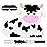 Birchio Milk Cow Pinatas Bundle with a Blindfold and a Bat (16 x 13 x 4 Inches), Perfect for kid\'s Birthday Parties, Mexican Theme Parties, Decorations