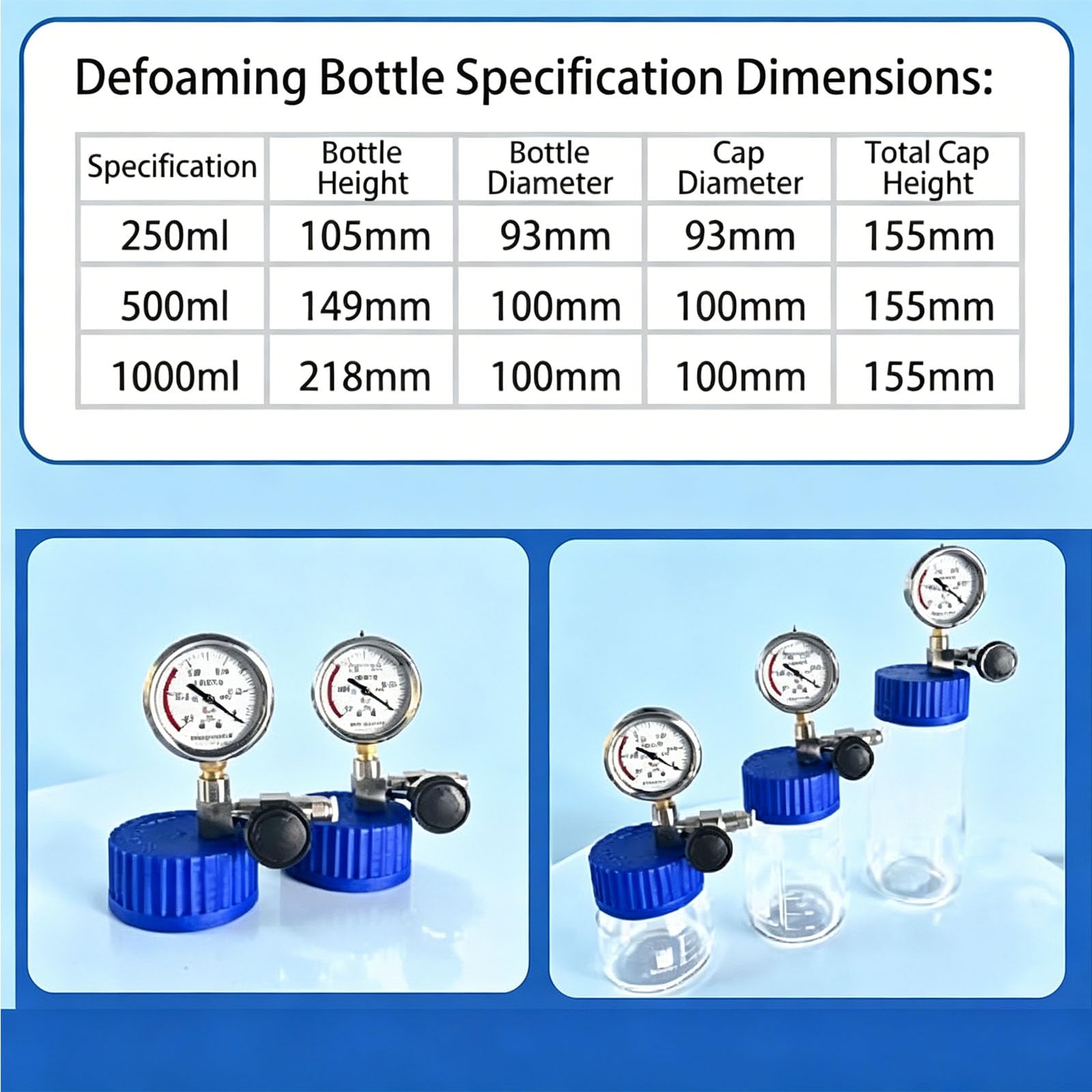 Camera Di Degassamento Sottovuoto In Vetro Con Manometro In Acciaio Inox, Per Un Degassamento Efficiente Di Resine, Siliconi Ed Epossidiche, Per La Conservazione Di Campioni Di Laboratorio E La