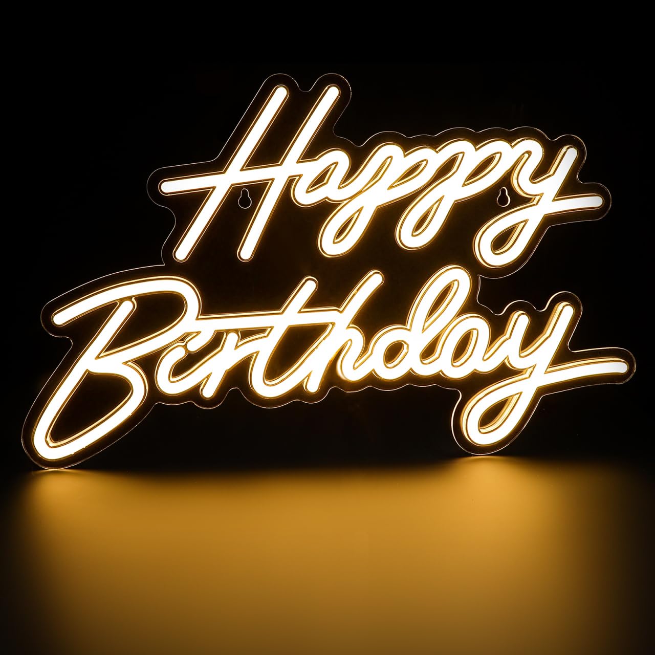 Warmhm Happy Birthday Neon Sign: Usb Powered Neon Light Up Sign - Warm Led Birthday Light For Party Wall Decor And Photo Backdrops