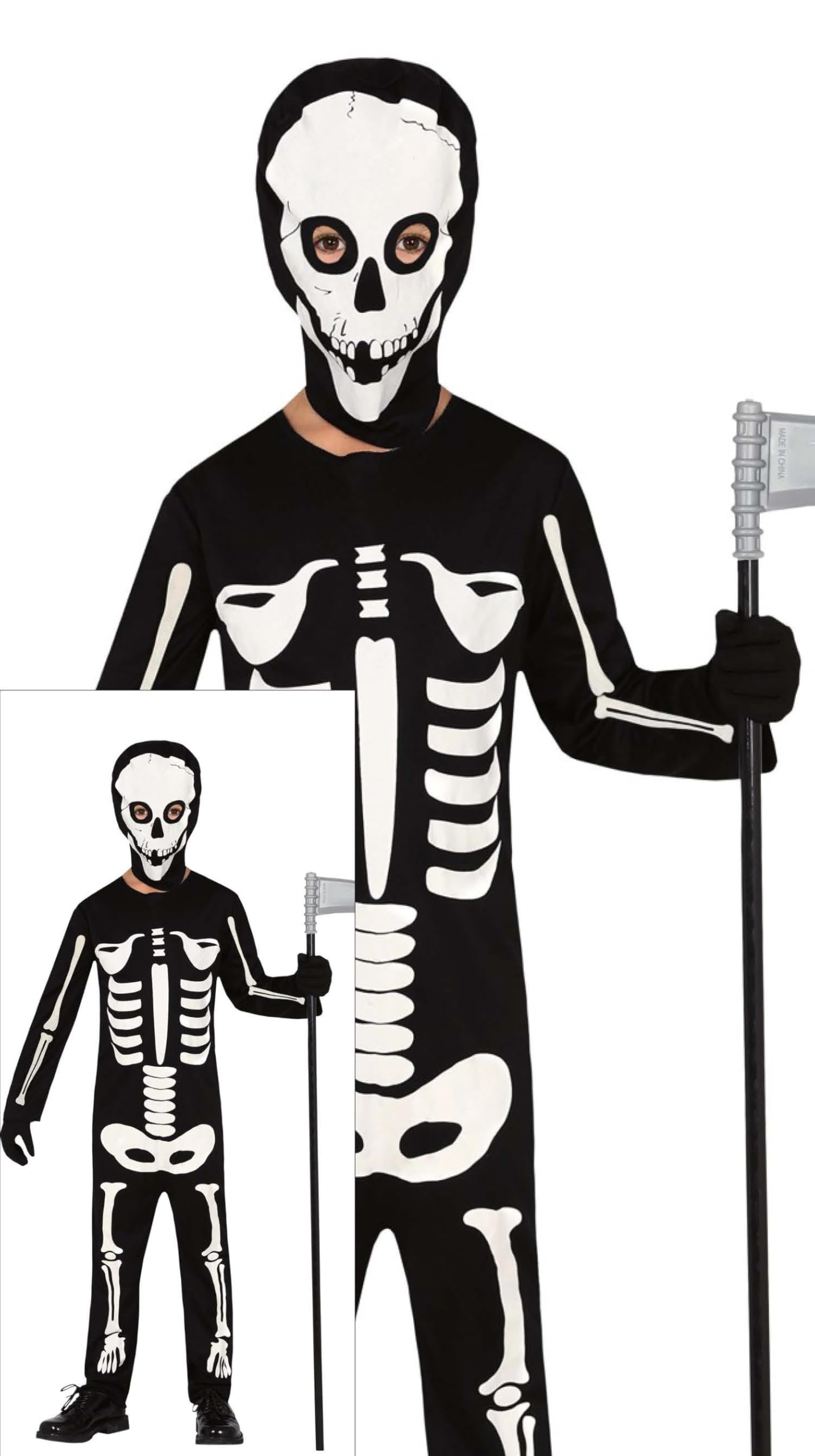 FIESTAS GUIRCA Skeleton baby girl jumpsuit costume for horror costume