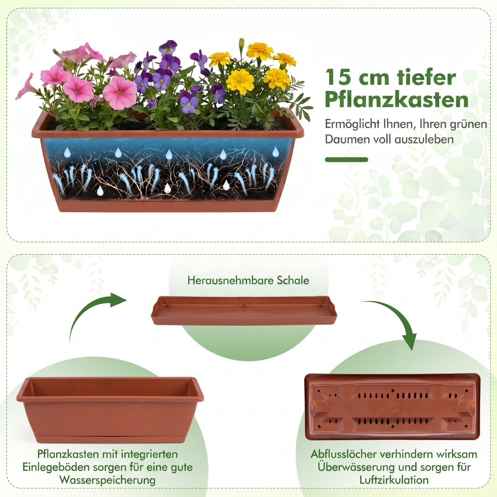 COSTWAY 5-stufiges Hochbeet, vertikales Pflanzenbeet mit 5 Blumenkästen & Drainagelöchern, Vertikalbeet freistehend, Blumentreppe für Gemüse Kräuter Blumen, 57 x 71 x 115 cm (Rot)
