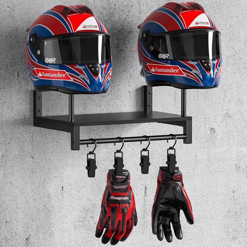 THYGIFTREE Helmet Holder, Helmet Rack Wall Mount Motorcycle Helmet Stand