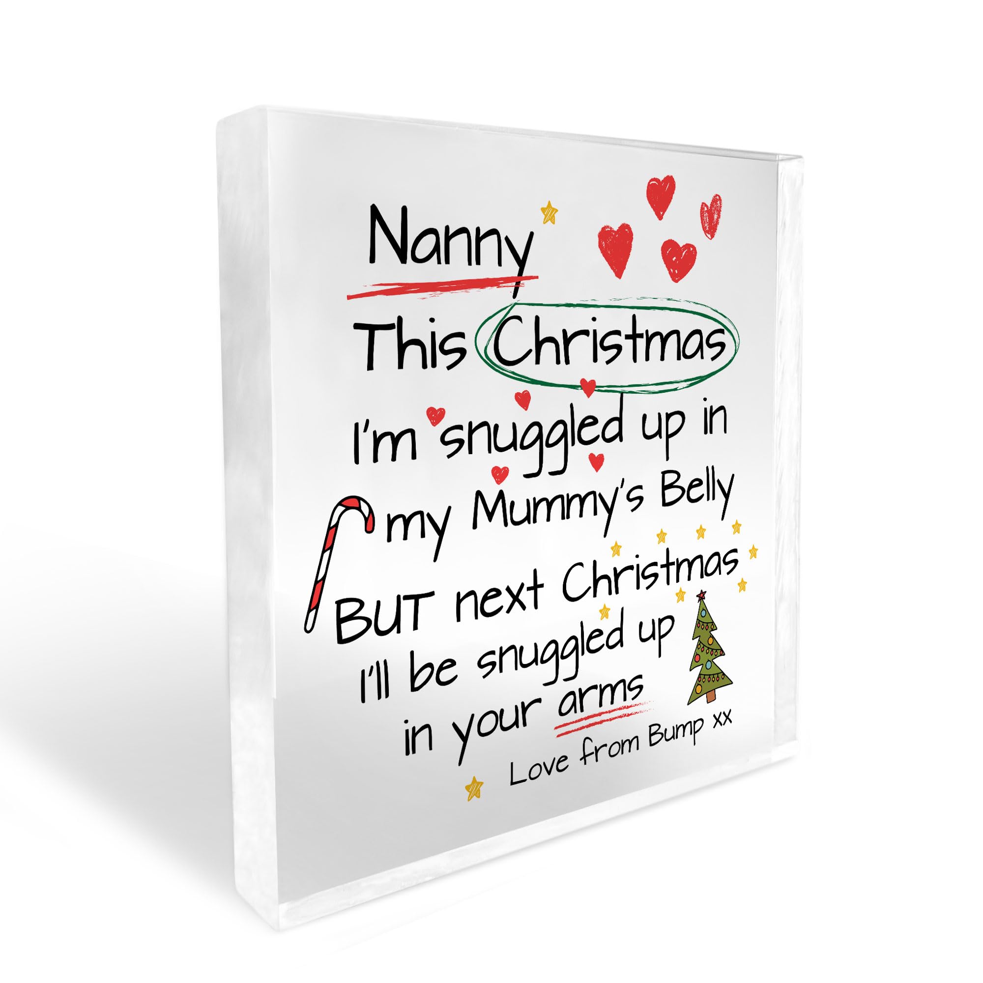 Red Ocean Nanny From Bump, Bump, Nanny To Be, Gift For Nanny To Be Keepsake