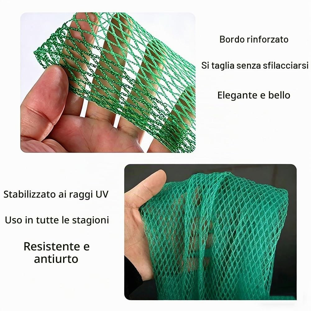 Rete Antigrandine per Orto 6x10 8x10 4x10 3x10 2x10 10x10 6x8 6x6 - Disponibili Diverse Taglie, Resistenza Allo Strappo, Maglia da 5 mm Telo Antigrandine per Auto Tettoia