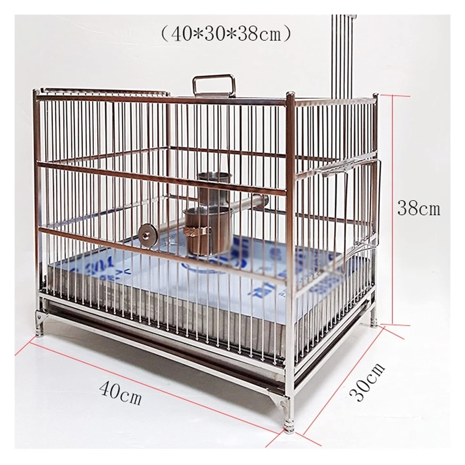 Jaula de Vuelo de Acero Inoxidable 304, Jaula de baño, bañera de Loro, Jaula para Exteriores, Jaula de baño Cuadrada para pájaros, Casas para pájaros, Jaula para pájaros
