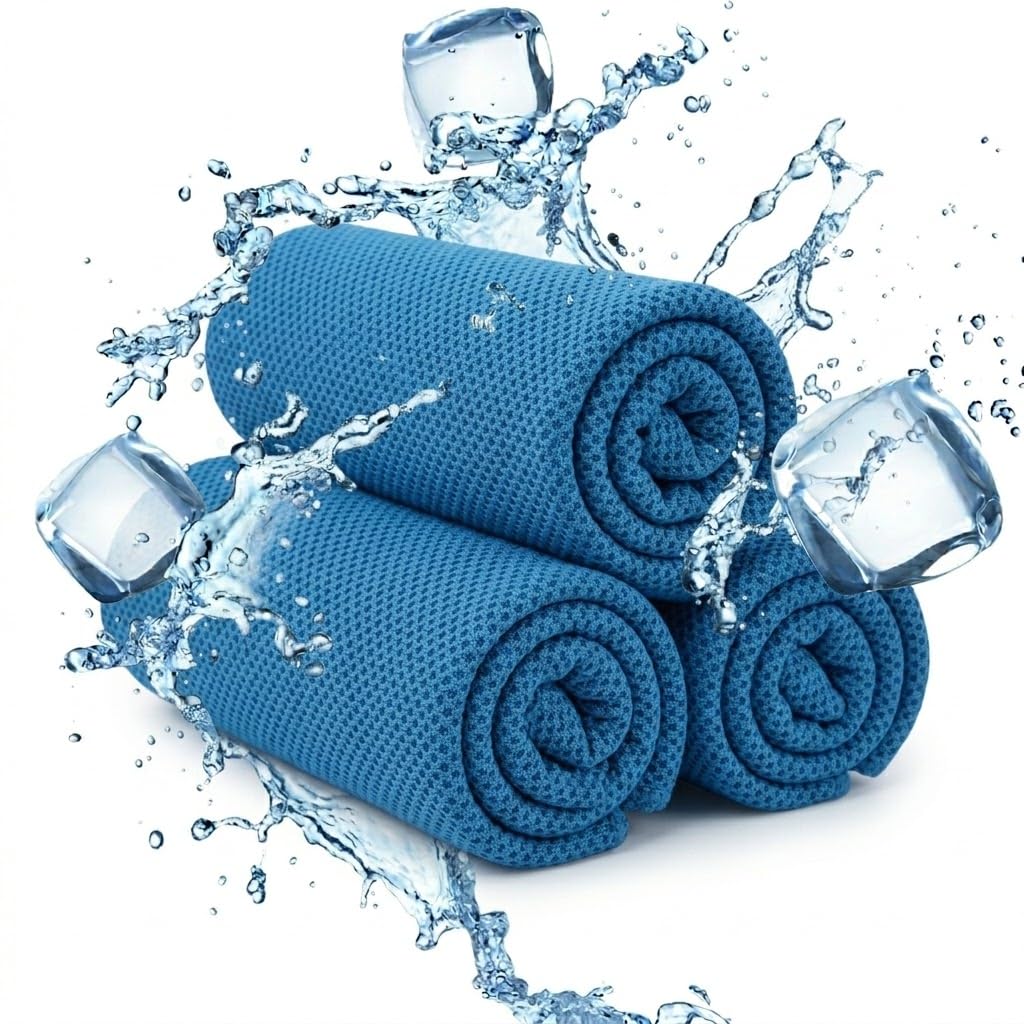 Cooling Towel(Pack of 3) | Sweat Absorbent Anti-Microbial Towel | Perfect Towel for Fitness, Workout, Yoga, Gym, Cycling, Running | Smart Living Product-image-44