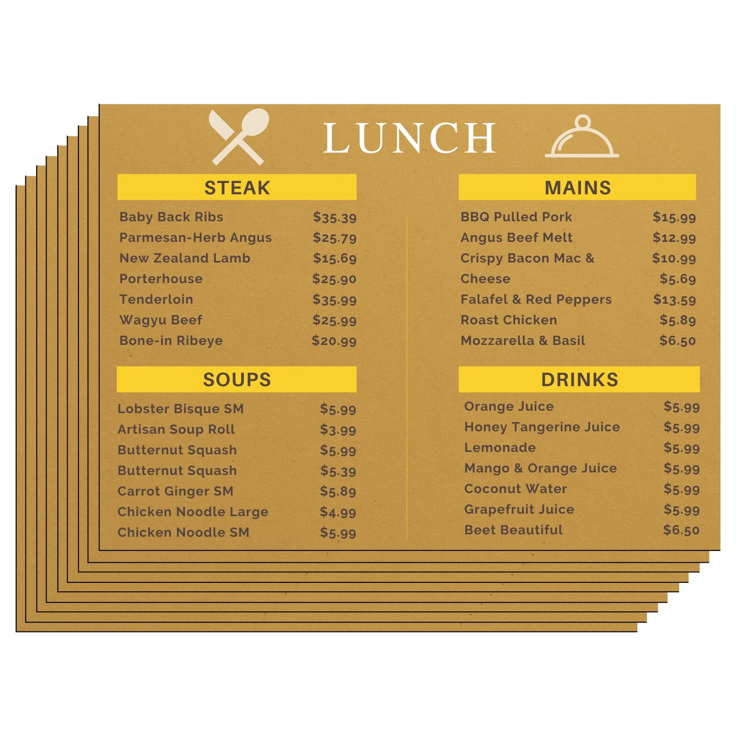 Stampitaly® 1000 Tovagliette Monouso Personalizzate 30x40cm con Logo, Made in Italy - Stampa Menù e Grafica - Tovagliette Usa e Getta Personalizzabili per Ristoranti e Bar in Carta Paglia 90 Gr/mq