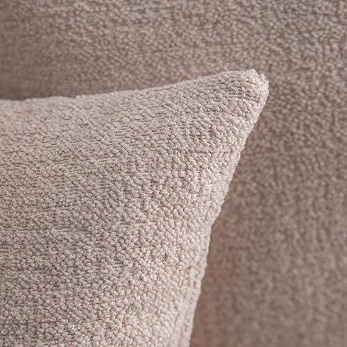 Miniatura 2 de Fundas de almohada con textura de color rosa pálido para cama y sofá, 16 x 16 pulgadas, paquete de 2