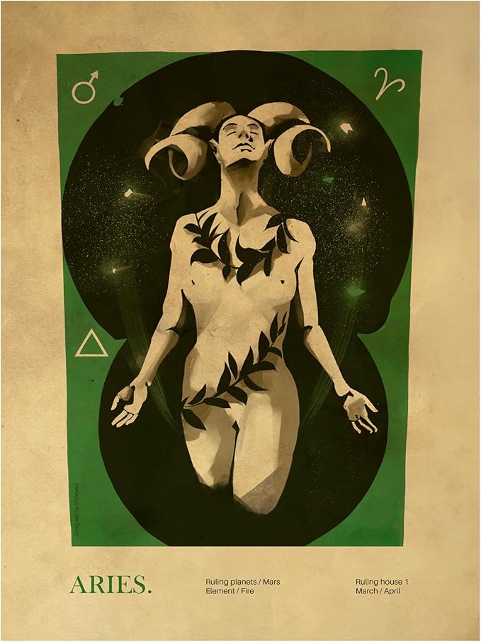 Trademark Fine Art Canvas Wall Art - Dionisis Gemos 'Aries print' Wall Art for Living Room, Bedroom, or Office Décor